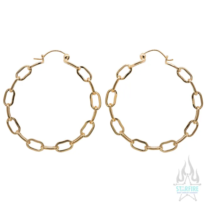 Tawapa Earrings Chain Link Hoop Earrings