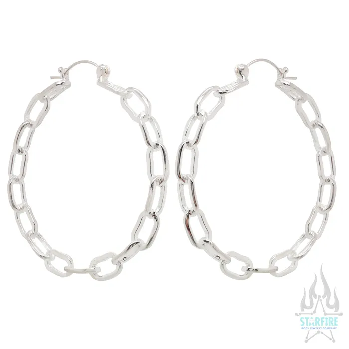 Tawapa Earrings Chain Link Hoop Earrings