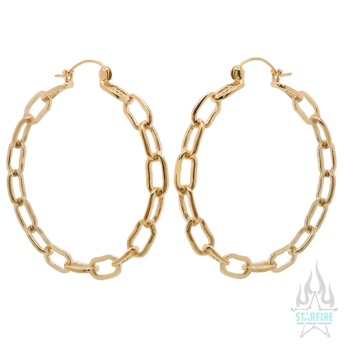 Tawapa Earrings Chain Link Hoop Earrings