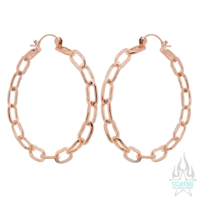 Tawapa Earrings Chain Link Hoop Earrings