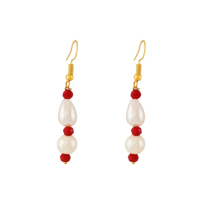 Teejh Chakra White and Red beaded Necklace Set Teejh Necklaces