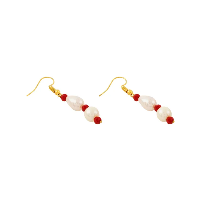 Teejh Chakra White and Red beaded Necklace Set Teejh Necklaces