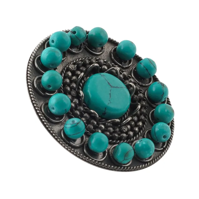 Teejh Gaura Blue Stone Silver Oxidised Ring Teejh Rings