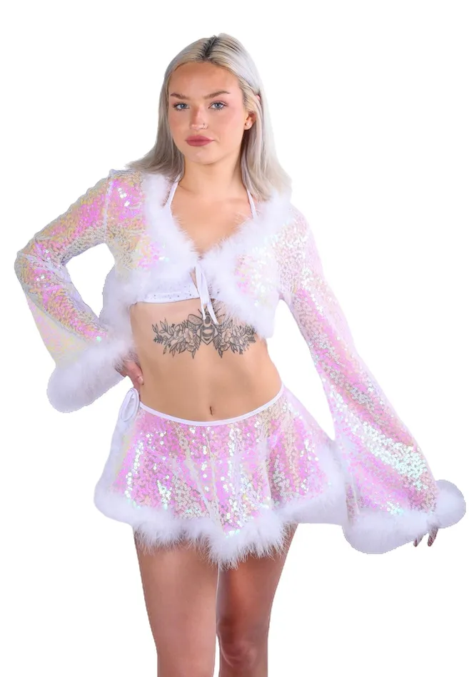 THE LUMI SHOP Earrings Baby Pink Fuzzy 3D Sequin Set