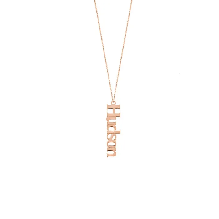 Vertical Nameplate Necklace Alexis Jae Necklaces