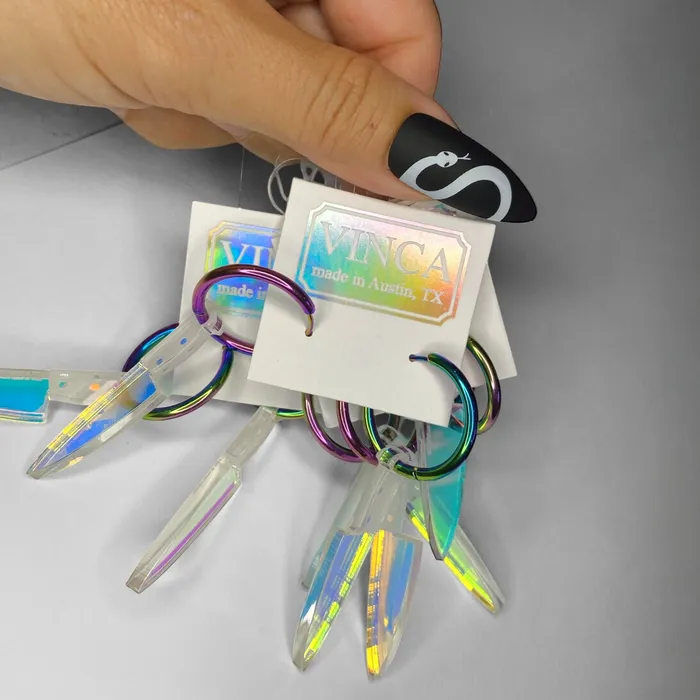 VincaUSA Earrings Rainbow Hoop Earrings with Knives