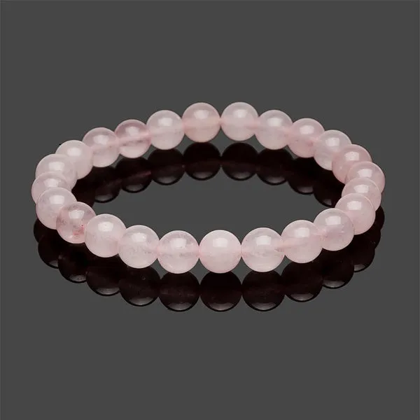01 Bracelets B1202 Frosted Pink Natural Volcanic Stone Bracelet