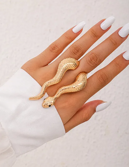 02 R295 Gold Snake Ring Rings