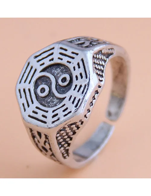 02 TR31 Silver Yin Yang Design Toe Ring Rings