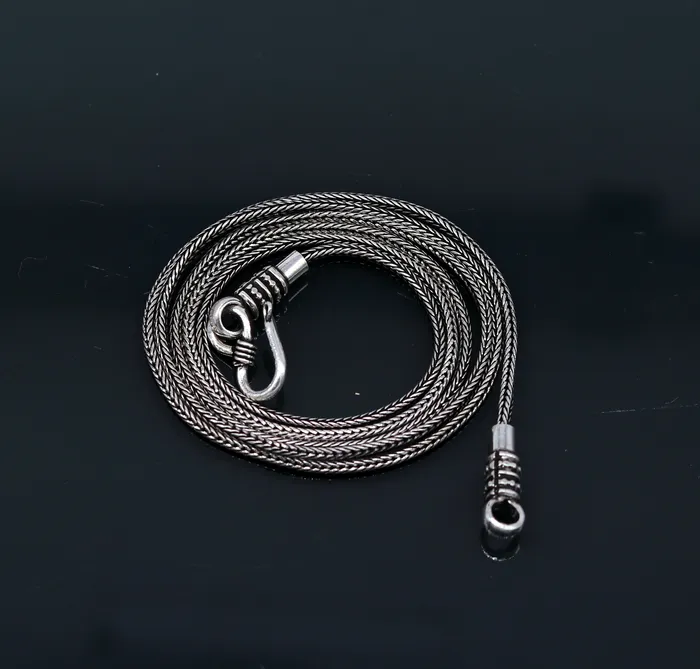 16 to 30 long 15mm screw chain 925 sterling silver handmade wheat chain pendant chain necklace chain oxidized silver chain trendy style nch37 TRIBAL ORNAMENTS Necklaces