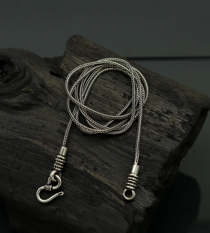 16 to 30 long 15mm screw chain 925 sterling silver handmade wheat chain pendant chain necklace chain oxidized silver chain trendy style nch37 TRIBAL ORNAMENTS Necklaces