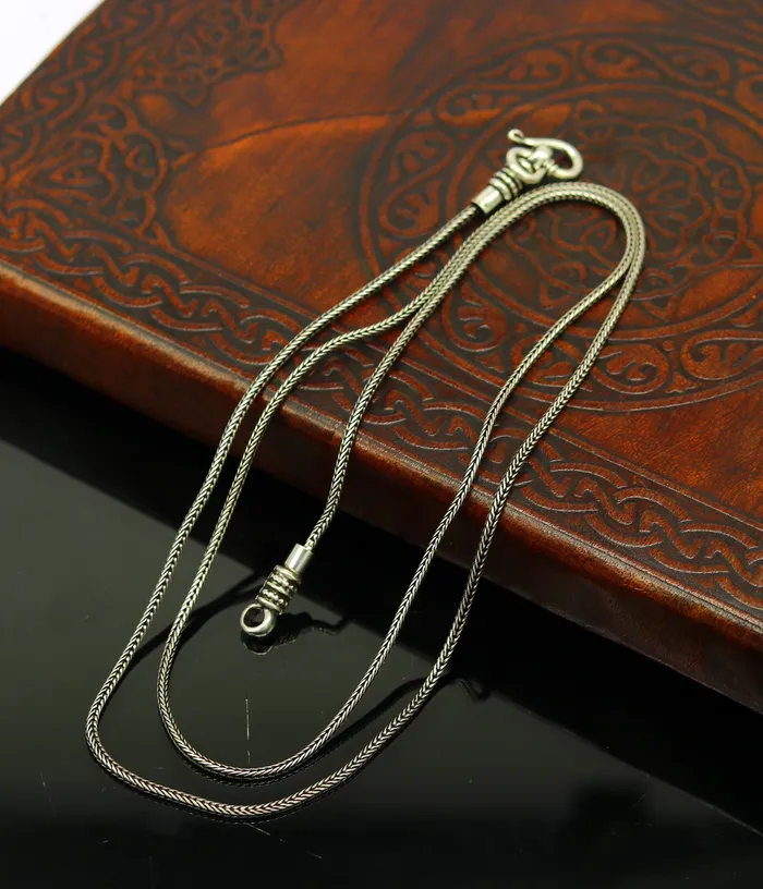 16 to 30 long 15mm screw chain 925 sterling silver handmade wheat chain pendant chain necklace chain oxidized silver chain trendy style nch37 TRIBAL ORNAMENTS Necklaces
