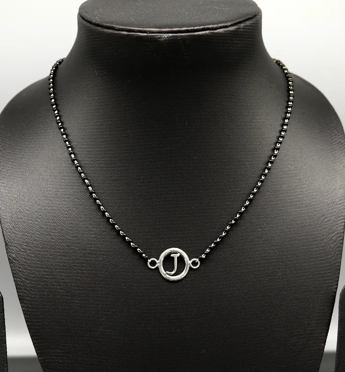 925 sterling silver black beads chain necklace gorgeous letter pendant locket excellent customized necklace set for brides nec160 TRIBAL ORNAMENTS Necklaces