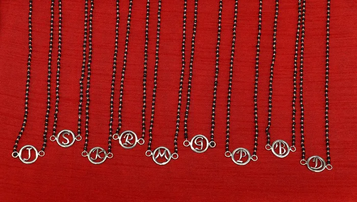 925 sterling silver black beads chain necklace gorgeous letter pendant locket excellent customized necklace set for brides nec160 TRIBAL ORNAMENTS Necklaces