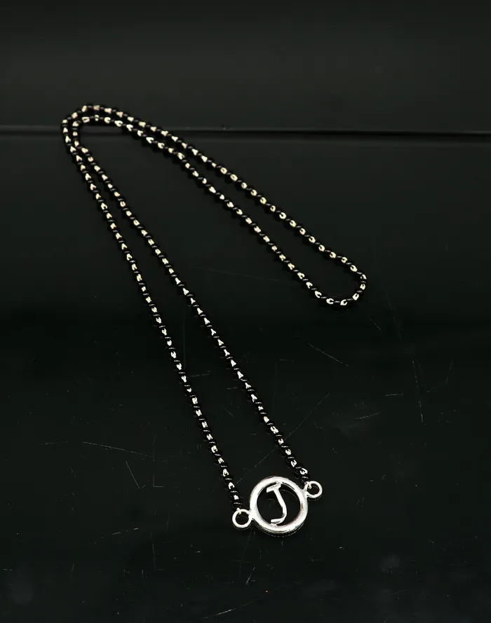 925 sterling silver black beads chain necklace gorgeous letter pendant locket excellent customized necklace set for brides nec160 TRIBAL ORNAMENTS Necklaces