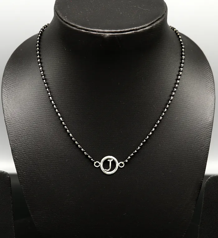 925 sterling silver black beads chain necklace gorgeous letter pendant locket excellent customized necklace set for brides nec160 TRIBAL ORNAMENTS Necklaces