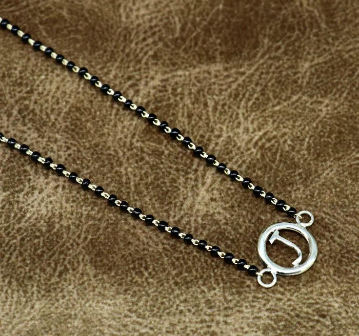 925 sterling silver black beads chain necklace gorgeous letter pendant locket excellent customized necklace set for brides nec160 TRIBAL ORNAMENTS Necklaces