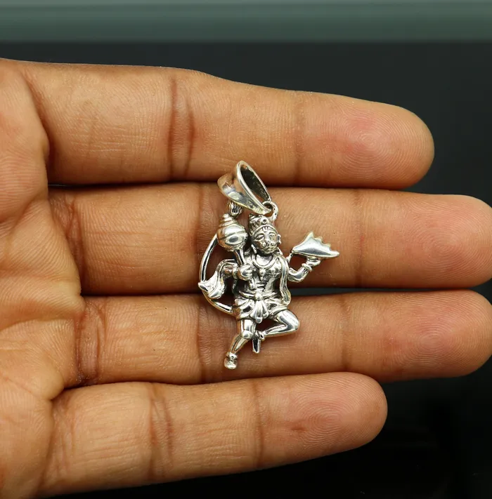 925 sterling silver customized vintage style Lord HanumanBajaranBali Pendant amazing design stunning pendant unisex gifting jewelry ssp433 TRIBAL ORNAMENTS Necklaces
