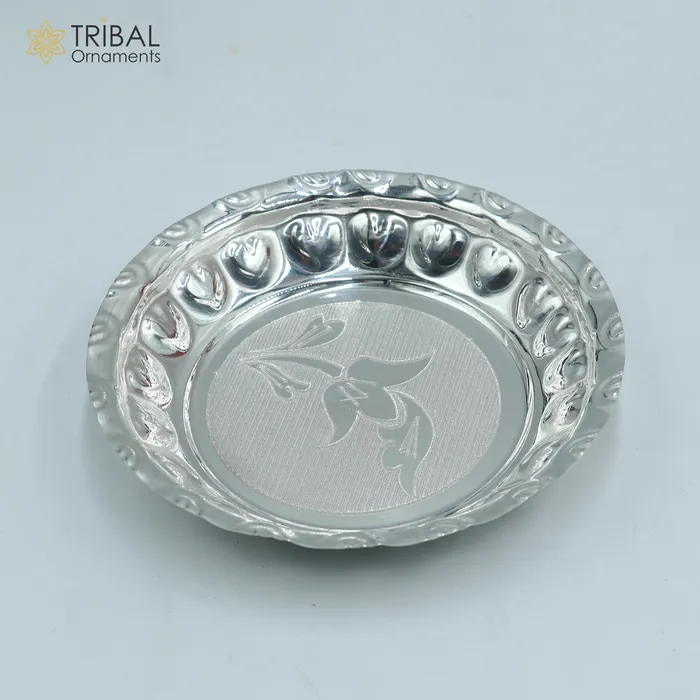 925 sterling silver handmade plate tray best gifting baby food serving silver utensils silver articles puja utensils sv309 TRIBAL ORNAMENTS Rings 925 sterling silver handmade plate tray best gifting baby food serving silver utensils silver articles puja utensils sv309 TRIBAL ORNAMENTS Rings