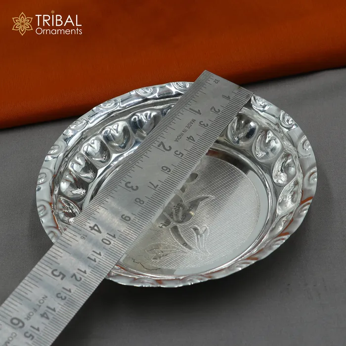 925 sterling silver handmade plate tray best gifting baby food serving silver utensils silver articles puja utensils sv309 TRIBAL ORNAMENTS Rings 925 sterling silver handmade plate tray best gifting baby food serving silver utensils silver articles puja utensils sv309 TRIBAL ORNAMENTS Rings