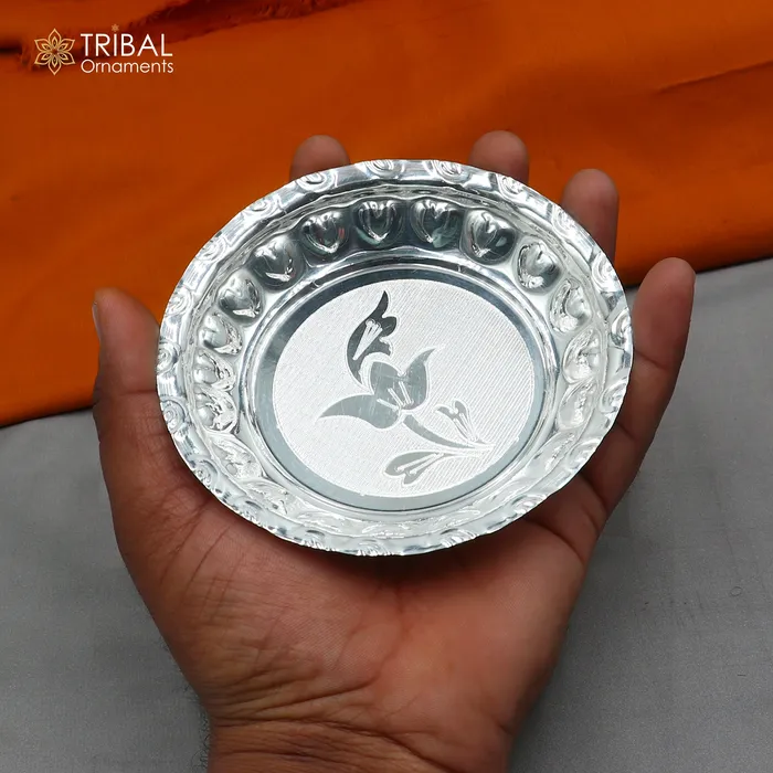 925 sterling silver handmade plate tray best gifting baby food serving silver utensils silver articles puja utensils sv309 TRIBAL ORNAMENTS Rings 925 sterling silver handmade plate tray best gifting baby food serving silver utensils silver articles puja utensils sv309 TRIBAL ORNAMENTS Rings