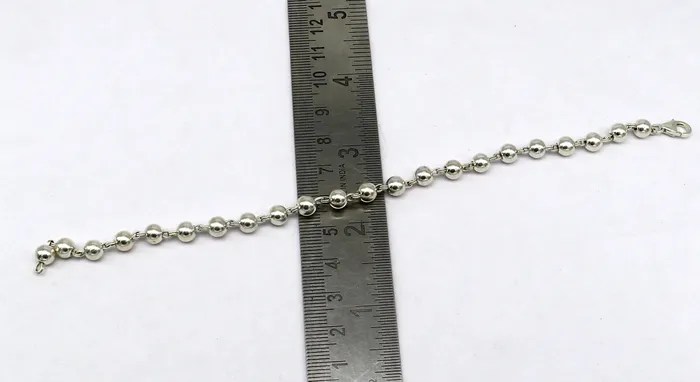 Bracelets 925 sterling silver handmade 55 mm round beads balls unisex bracelet fabulous customized 8 inches long beaded bracelet stylish gift sbr211 TRIBAL ORNAMENTS
