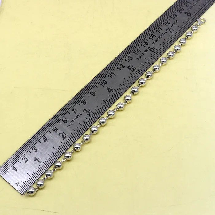 Bracelets 925 sterling silver handmade 55 mm round beads balls unisex bracelet fabulous customized 8 inches long beaded bracelet stylish gift sbr211 TRIBAL ORNAMENTS