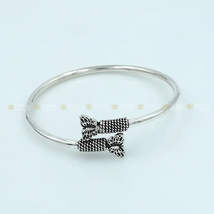 Bracelets 925 sterling silver handmade butterfly design stylish kada bangle bracelet tribal jewelry nsk875 TRIBAL ORNAMENTS Bracelets 925 sterling silver handmade butterfly design stylish kada bangle bracelet tribal jewelry nsk875 TRIBAL ORNAMENTS