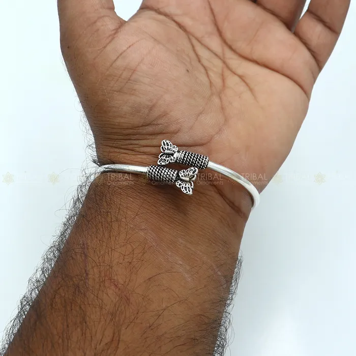 Bracelets 925 sterling silver handmade butterfly design stylish kada bangle bracelet tribal jewelry nsk875 TRIBAL ORNAMENTS Bracelets 925 sterling silver handmade butterfly design stylish kada bangle bracelet tribal jewelry nsk875 TRIBAL ORNAMENTS