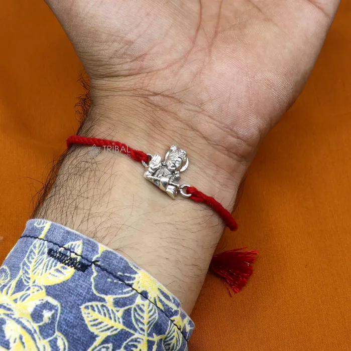 Bracelets TRIBAL ORNAMENTS 925 sterling silver handmade Unique god Garudakrishnasaraswati idols pendant Rakhi Bracelet Exclusive Bracelet Rakshabandhan gift rk306
