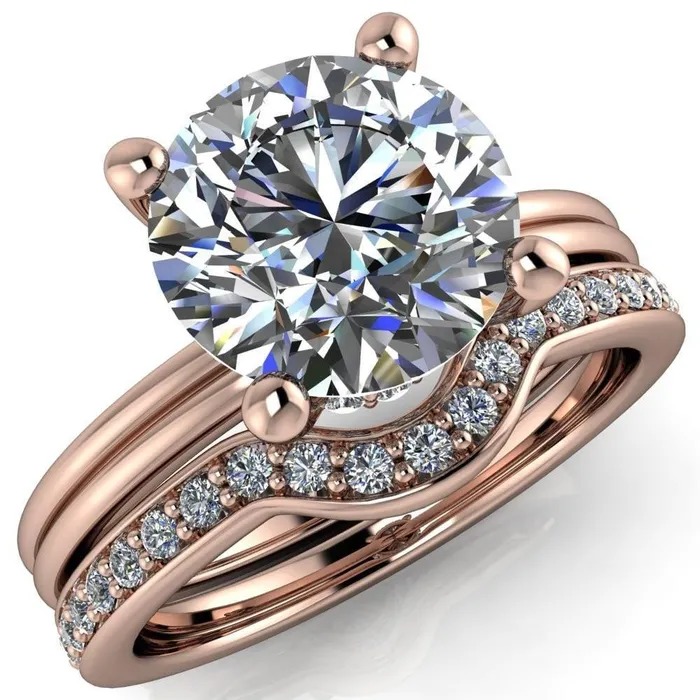Fire Brilliance Rings Frances Round Center Stone 4 Prong Solitaire Engagement Ring