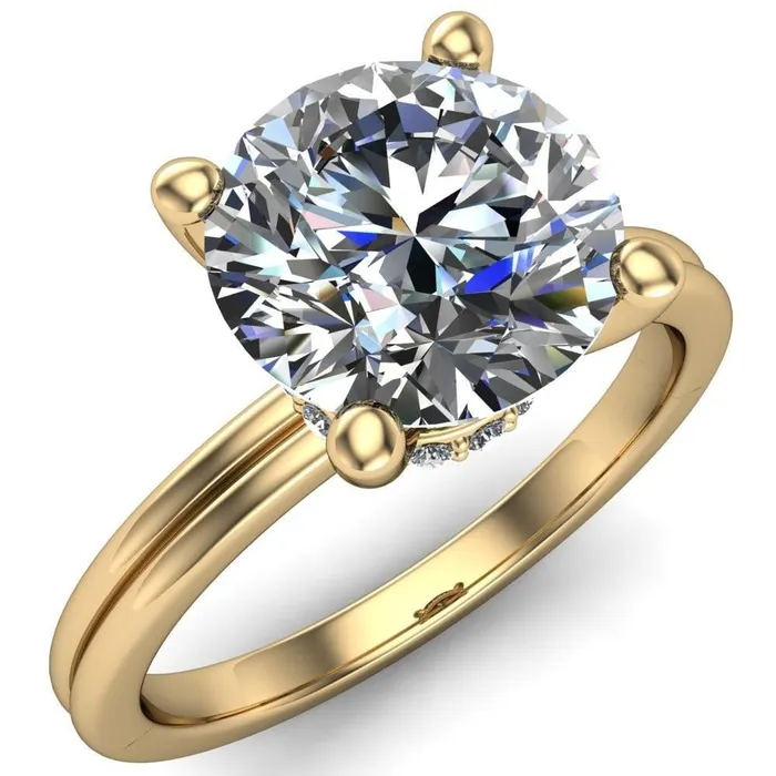 Fire Brilliance Rings Frances Round Center Stone 4 Prong Solitaire Engagement Ring