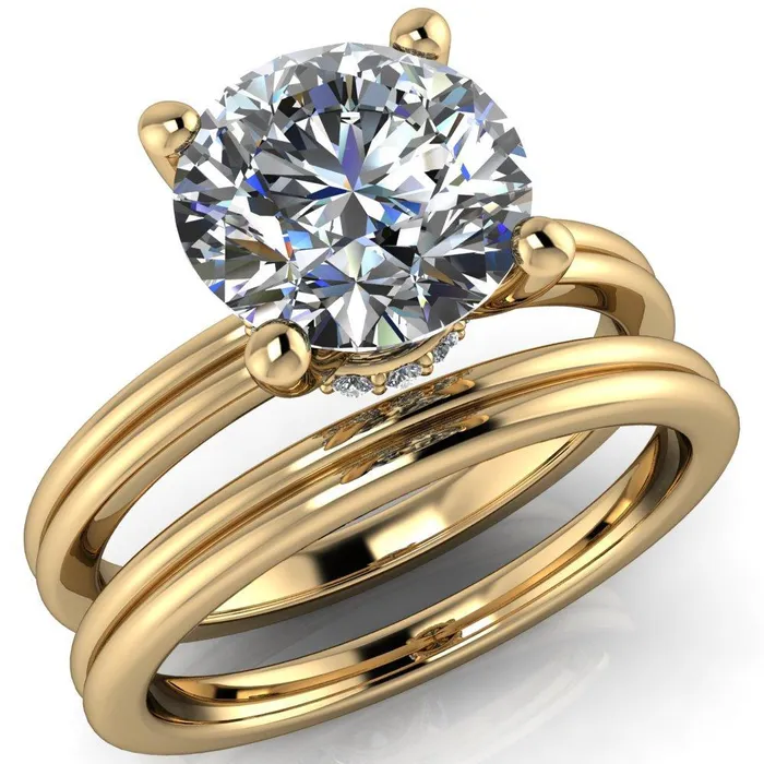 Fire Brilliance Rings Frances Round Center Stone 4 Prong Solitaire Engagement Ring