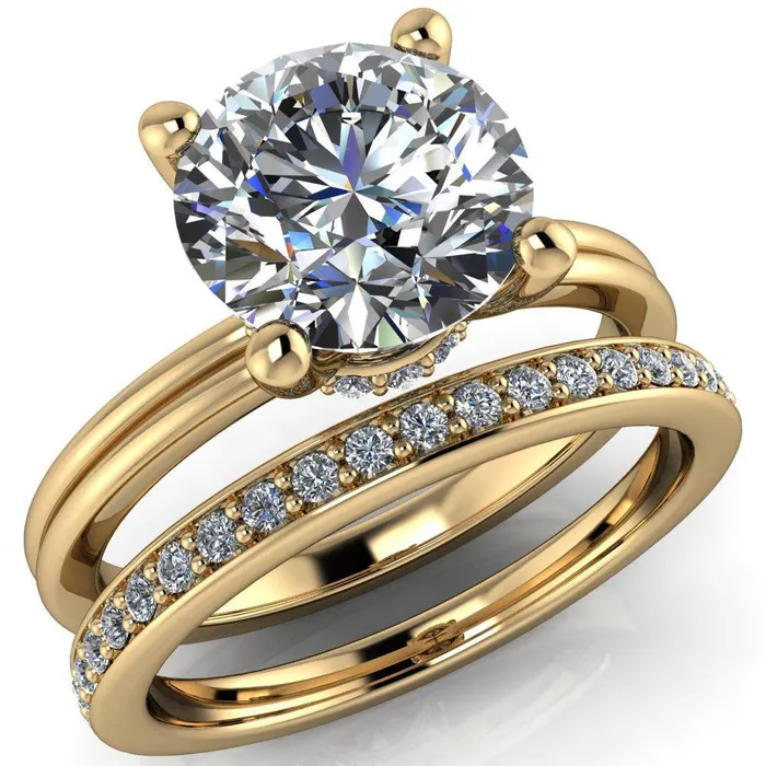 Fire Brilliance Rings Frances Round Center Stone 4 Prong Solitaire Engagement Ring