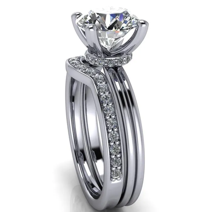 Fire Brilliance Rings Frances Round Center Stone 4 Prong Solitaire Engagement Ring