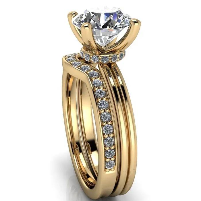 Fire Brilliance Rings Frances Round Center Stone 4 Prong Solitaire Engagement Ring