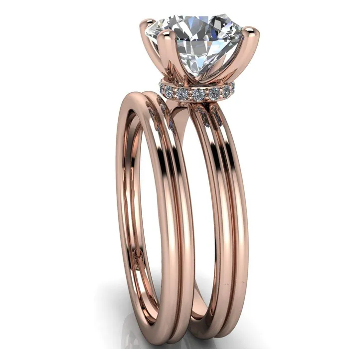 Fire Brilliance Rings Frances Round Center Stone 4 Prong Solitaire Engagement Ring