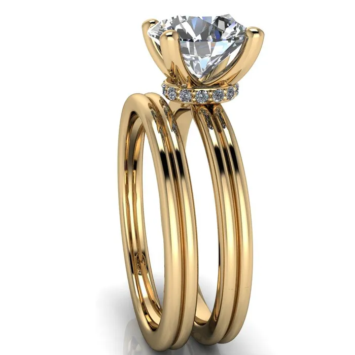 Fire Brilliance Rings Frances Round Center Stone 4 Prong Solitaire Engagement Ring