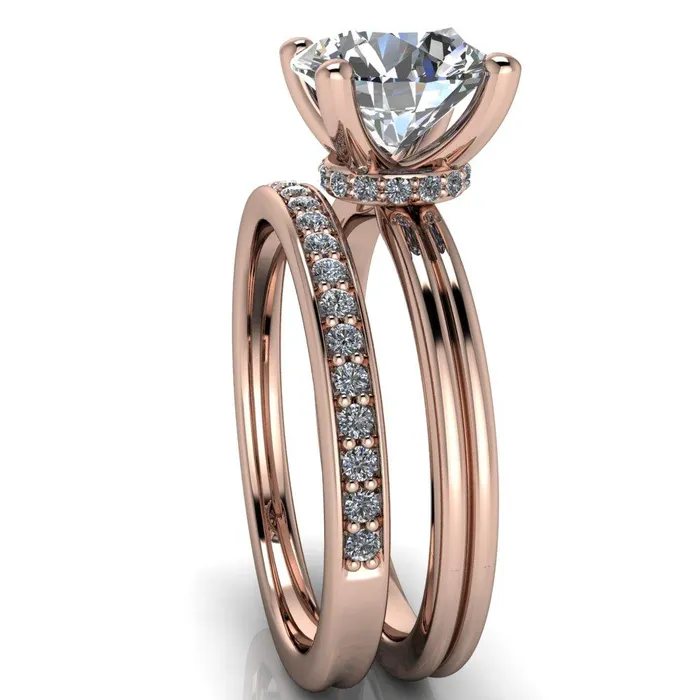 Fire Brilliance Rings Frances Round Center Stone 4 Prong Solitaire Engagement Ring