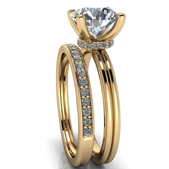 Fire Brilliance Rings Frances Round Center Stone 4 Prong Solitaire Engagement Ring