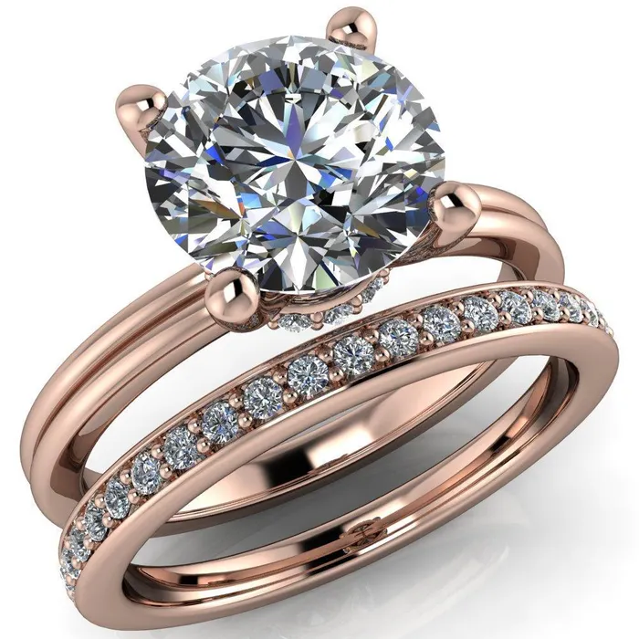 Fire Brilliance Rings Frances Round Center Stone 4 Prong Solitaire Engagement Ring