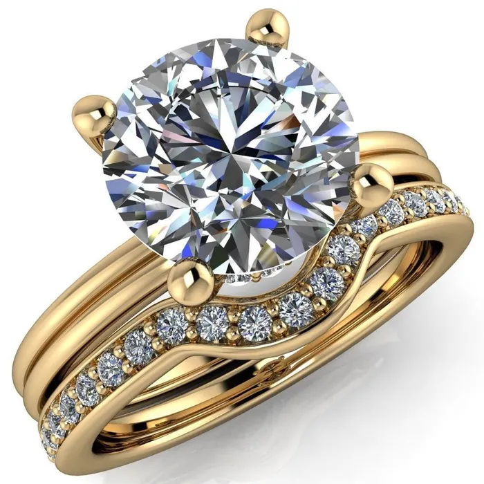 Fire Brilliance Rings Frances Round Center Stone 4 Prong Solitaire Engagement Ring
