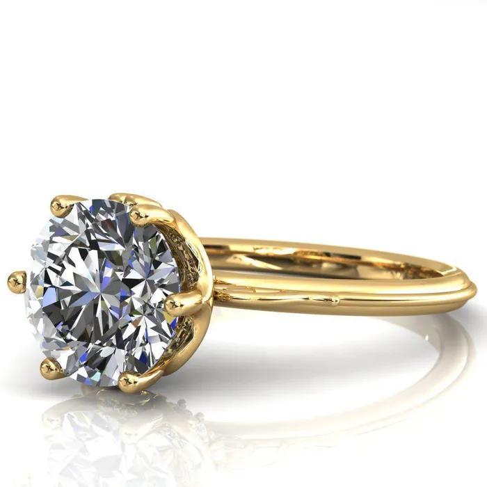 Fire Brilliance Rings French Garden Round Center Stone Engagement Ring
