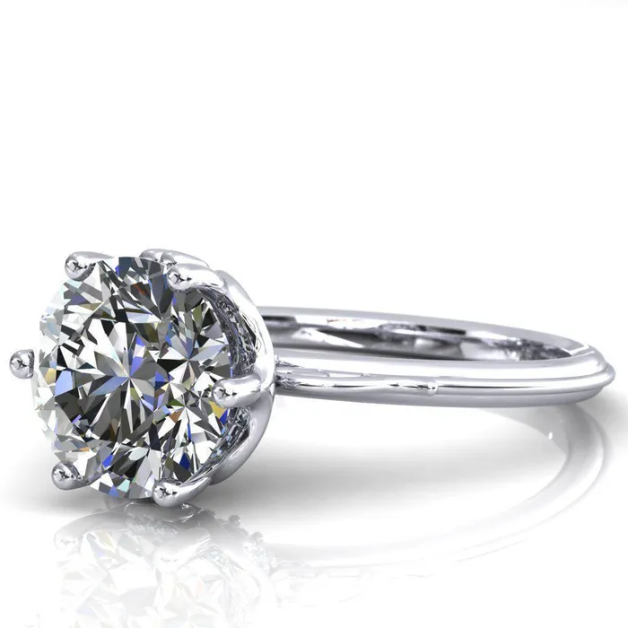 Fire Brilliance Rings French Garden Round Center Stone Engagement Ring