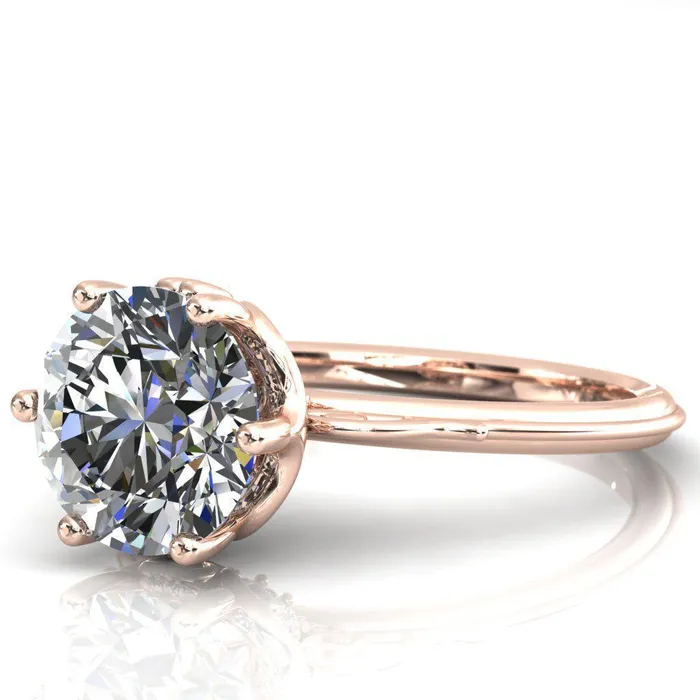Fire Brilliance Rings French Garden Round Center Stone Engagement Ring