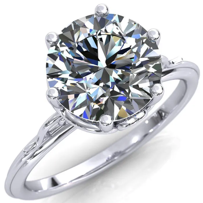 Fire Brilliance Rings French Garden Round Center Stone Engagement Ring