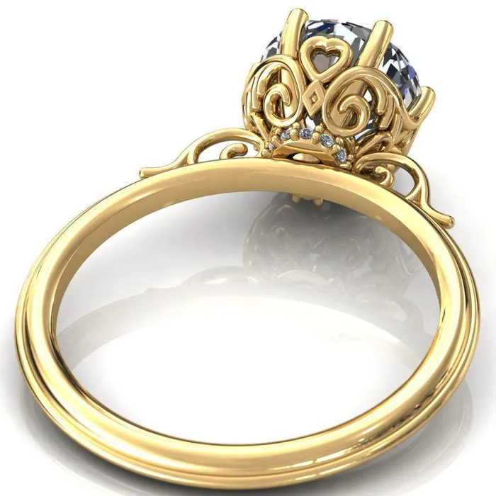 Fire Brilliance Rings French Garden Round Center Stone Engagement Ring