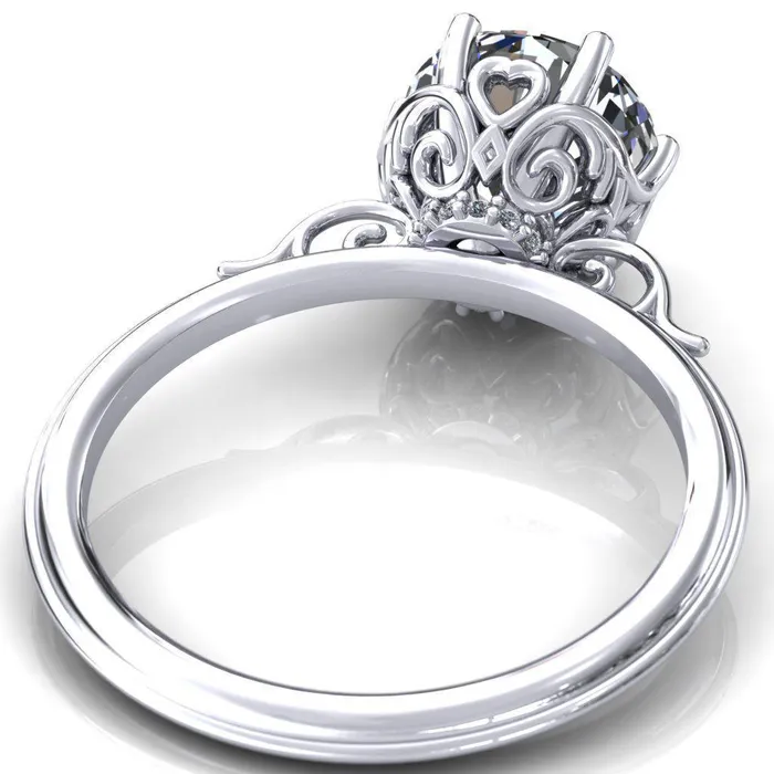 Fire Brilliance Rings French Garden Round Center Stone Engagement Ring