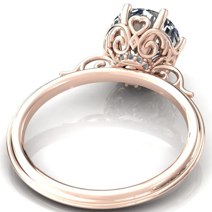 Fire Brilliance Rings French Garden Round Center Stone Engagement Ring