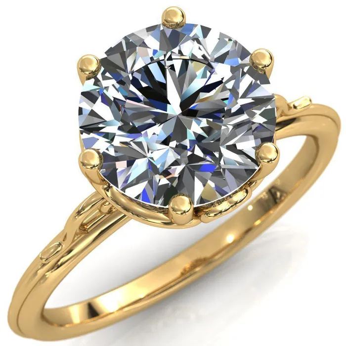 Fire Brilliance Rings French Garden Round Center Stone Engagement Ring